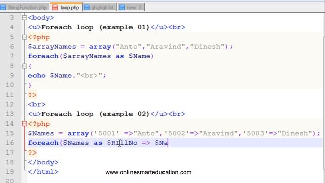 php Tutorials in Tamil Intro Part - 27 Foreach loop part-2 смотреть онлайн