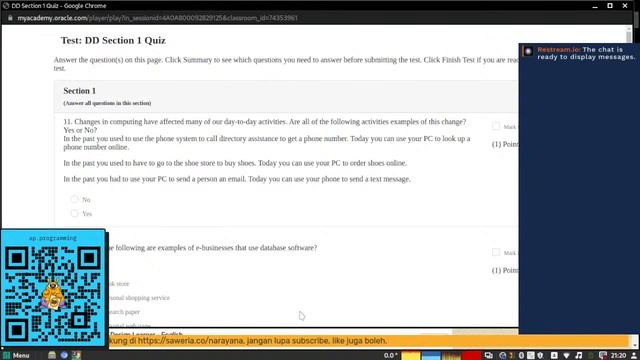 live taking quiz database design (dd)01 on oracle academy | subathon ap programming смотреть онлайн