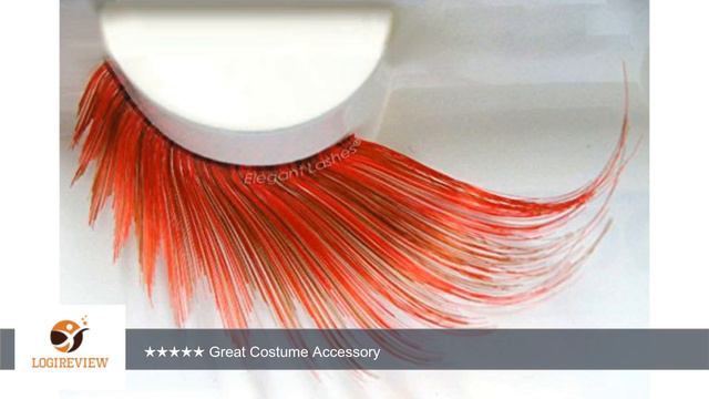 Elegant Lashes W377 Premium Red Jumbo Color False Eyelashes Halloween Dance Rave Costume | смотреть онлайн