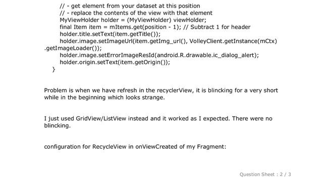 Android : RecyclerView blinking after notifyDatasetChanged() смотреть онлайн