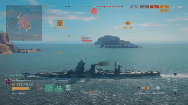 World of Warships: Legends Azuma and team epic push to center circle! смотреть онлайн