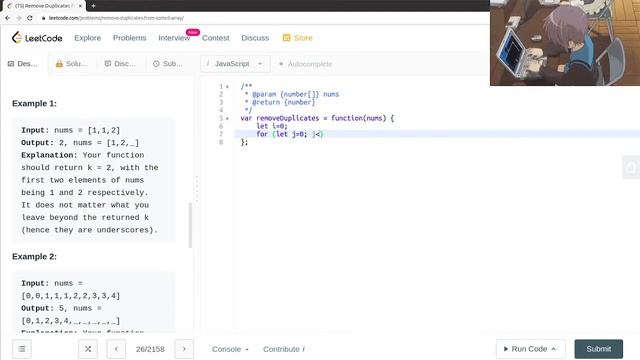 Leetcode Question 26 "Remove Duplicates from Sorted Array" in Javascript смотреть онлайн
