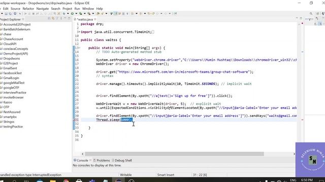 What is Thread.sleep in Java | Types of Waits - Part 3 | Selenium Ninja смотреть онлайн