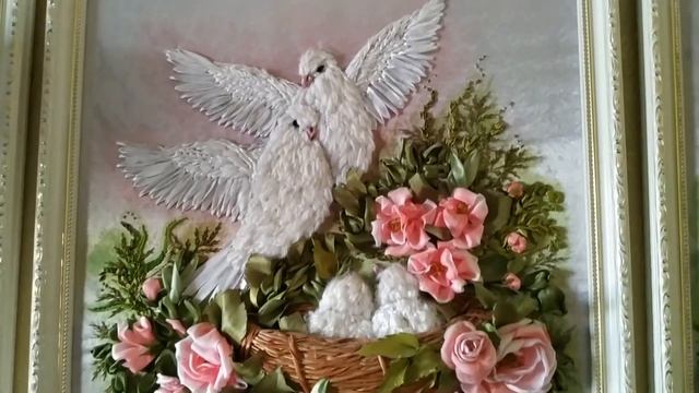 3-д комбинированная вышивка по мотивам Джозефин Уолл. Вышивка лентами. Уютный интерьер своими рукам смотреть онлайн