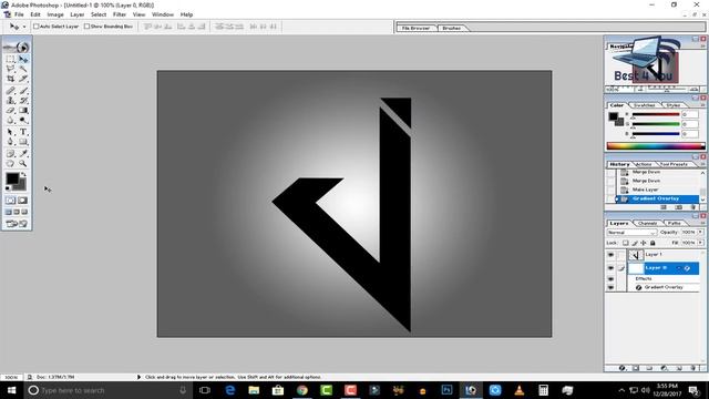 How to Make a logo of J letter in Photoshop 7.0 in Hindi / Urdu. смотреть онлайн