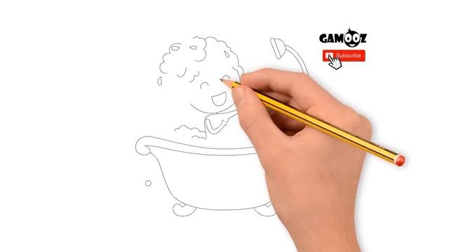 KID IN A BATH TUB - Draw Sketch Doodle | Kids Colouring | Children Colouring | Drawing | Painting смотреть онлайн