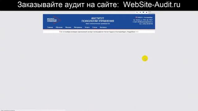 Аудит сайта института психологии управления. Анализ сайта на ошибки. Пример аудита сайта. смотреть онлайн