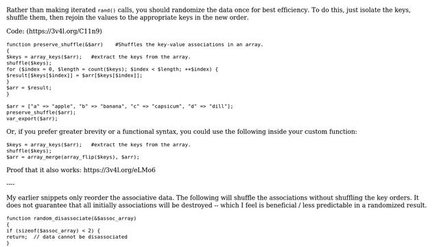 Code Review: Shuffle array elements by rearranging the key value associations (2 Solutions!!) смотреть онлайн