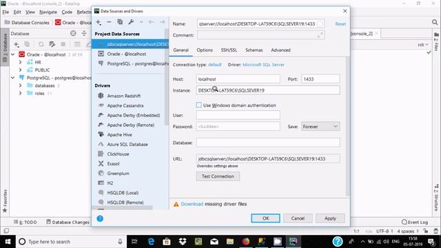 Connecting DataGrip to MS SQL Server смотреть онлайн