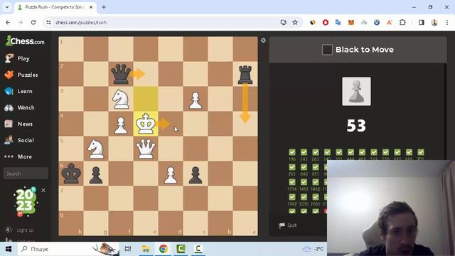 Тактический штурм на Chesscom, 5 часть.  Задачи 51-55
