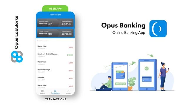 Online Banking Android App + Online Banking iOS App Template| Bank App| Opus Banking смотреть онлайн