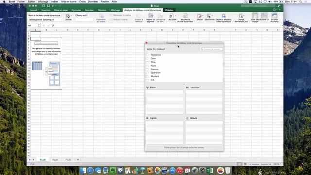 Excel 2016 - Créer un tableau croisé dynamique - Tuto #43 смотреть онлайн
