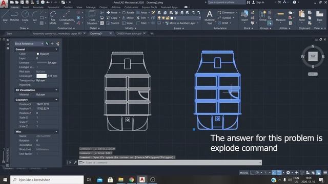 Explode command Autocad 2020 смотреть онлайн