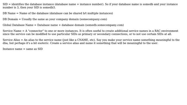 Oracle difference between SID, DB Name, DB Domain, Global Database Name, Service Name, Service... смотреть онлайн