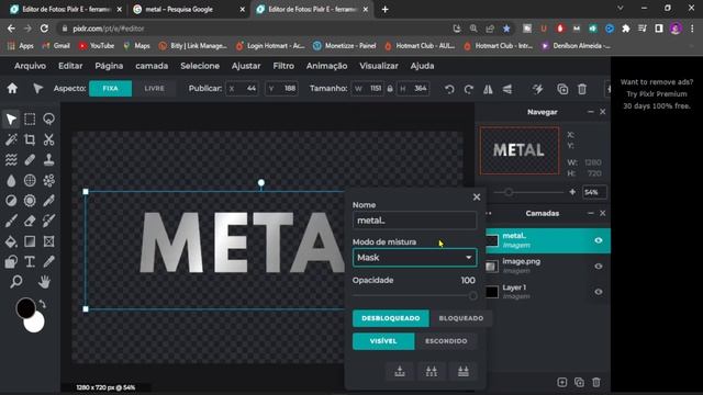 PIXLR EDITOR - COMO FAZER EFEITO METÁLICO EM TEXTO смотреть онлайн