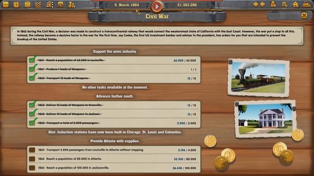 Railway Empire Campaign - Let's Play / Gameplay - Ep 9 - 1861 The Civil War Part 4 смотреть онлайн