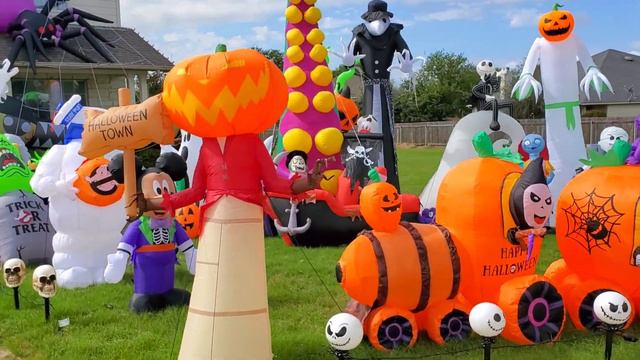 Huge Halloween Inflatable Blow Ups Display 2021 Halloween Inflatable Collection Airblown Day & Nigh