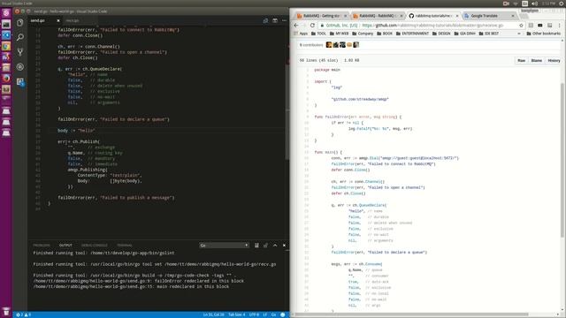 Rabbit Mq - Hello world Go смотреть онлайн