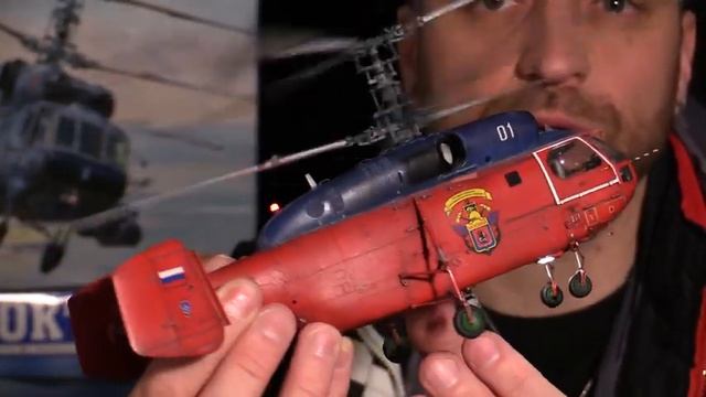 Обзор модели душевного соосника Камов Ка-32А с мотором и светодиодами /Конверсия Ка-27ПЛ - 1:48 / смотреть онлайн