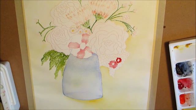 #LoveSummerArt Event! Watercolor Wild Flowers In A Vase! ✿ ArtByKE