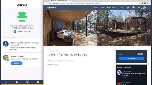 Origin Messaging App Demo - First Decentralized Messaging App Built On Ethereum смотреть онлайн