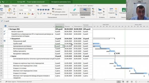 Базовые планы проекта в MS Project Pro
