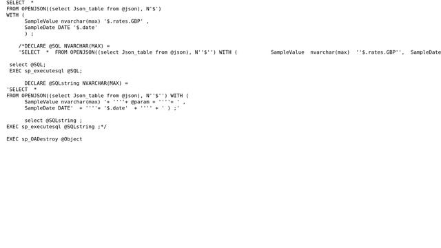 Databases: Passing a variable in OPENJSON WITH statement in SQL Server смотреть онлайн