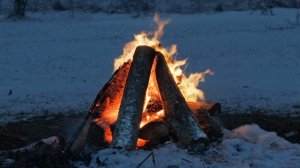 Зимний костер | Расслабляющий огонь, звуки костра, треск, камин. Уют, медитация, фон для сна.