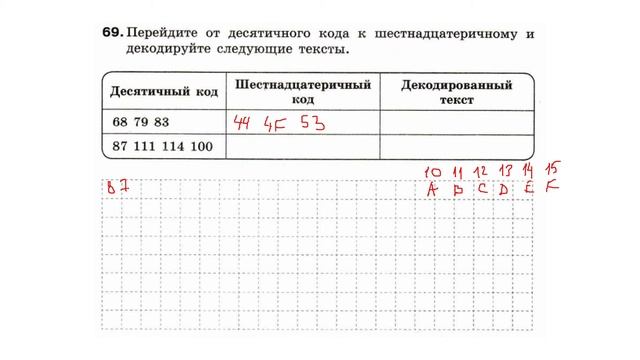 Информатика Босова 8 кл. №69 Решение задания
