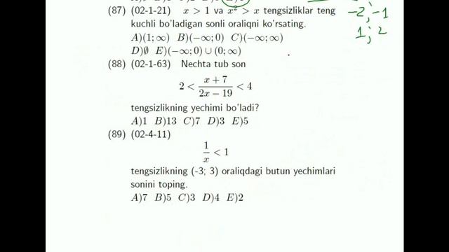 AXBOROTNOMA. ORALIQLAR USULI D QISM 72-104 TESTLAR YECHIMI смотреть онлайн