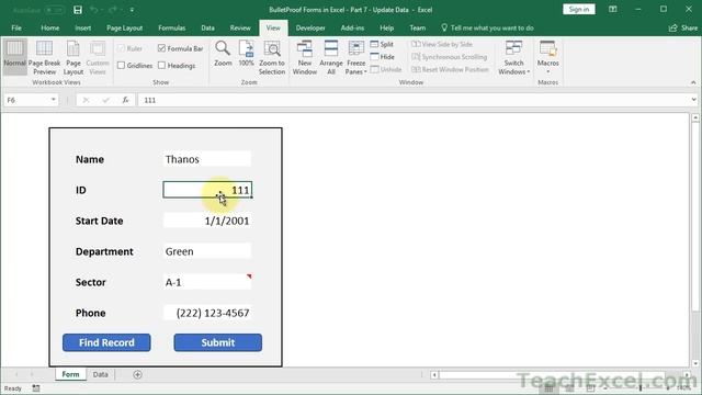 Update Data using a Form in Excel - Idiot-Proof Excel - Part 7 смотреть онлайн