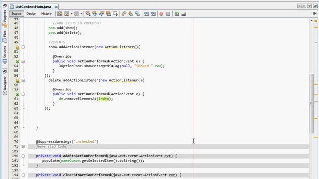 Java JList and JPopupmenu - Right Click To Delete,Add from combobox, смотреть онлайн
