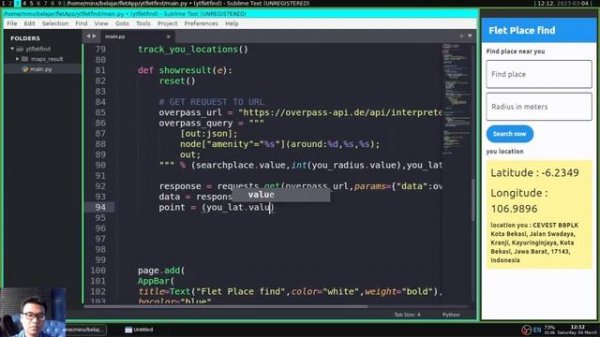 Flet Tutorial - Find Nearby Places and Track Location