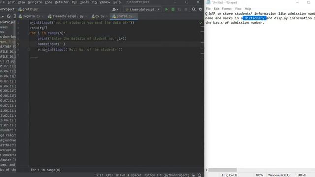 WAP to store students’ info like admn. no. , name, marks in a dict and display info from admn. no. смотреть онлайн