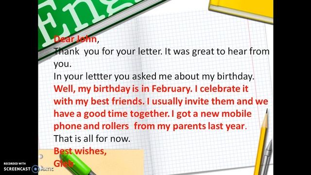 Как написать личное письмо по английскому языку с опорой на план? 5 класс