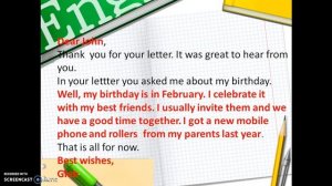 Как написать личное письмо по английскому языку с опорой на план? 5 класс