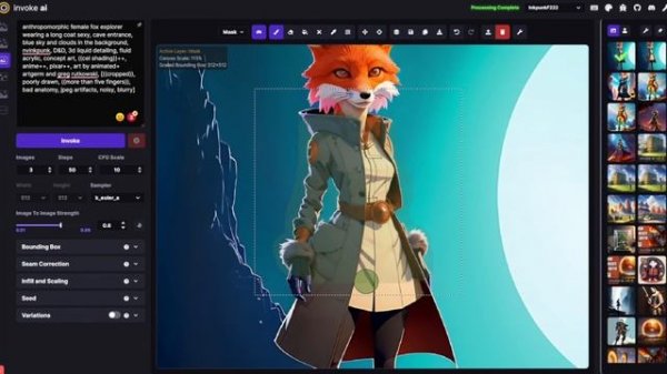 Процесс рисования в InvokeAI - Дизайн персонажей