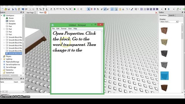 How to make a transparent block ROBLOX смотреть онлайн