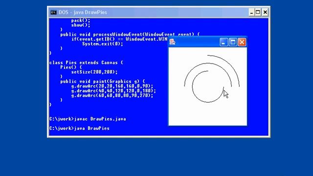Drawing and Filling Arcs in java смотреть онлайн
