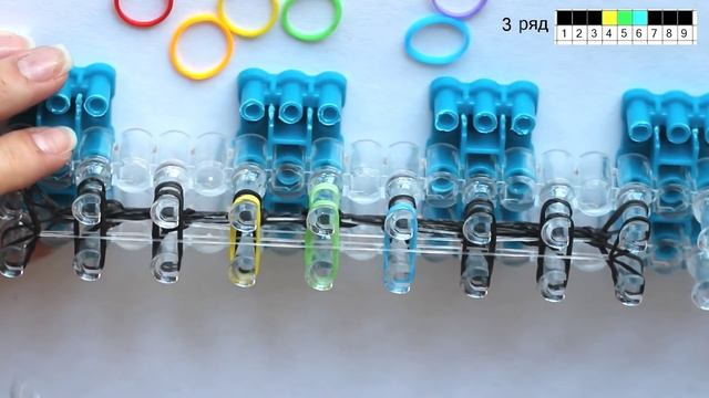 Фреска из резинок " Радужное Сердце". Плетение из резинок на станке. Rainbow Loom смотреть онлайн