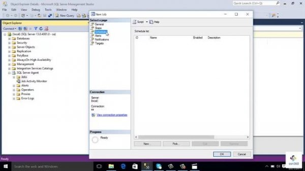 How to create job in SQL server agent