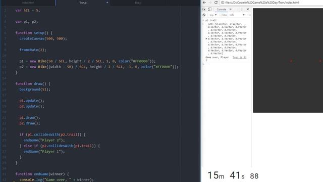 A Game A Day 11 - JavaScript Tron! смотреть онлайн