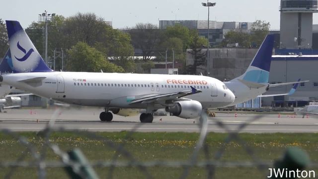 (4K) Freebird Airlines A320 TC-FBO take-off at Gdansk Airport смотреть онлайн