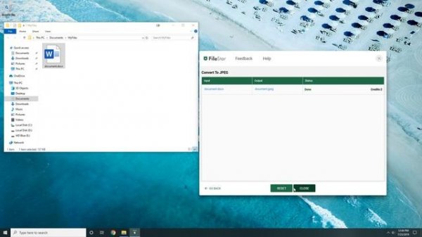 Convert DOCX to JPEG