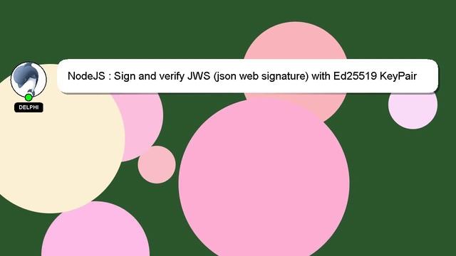 NodeJS : Sign and verify JWS (json web signature) with Ed25519 KeyPair смотреть онлайн
