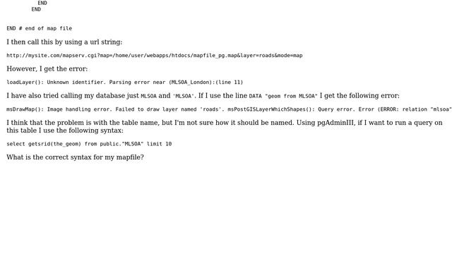 GIS: Basic MapServer query of PostgreSQL/PostGIS database смотреть онлайн