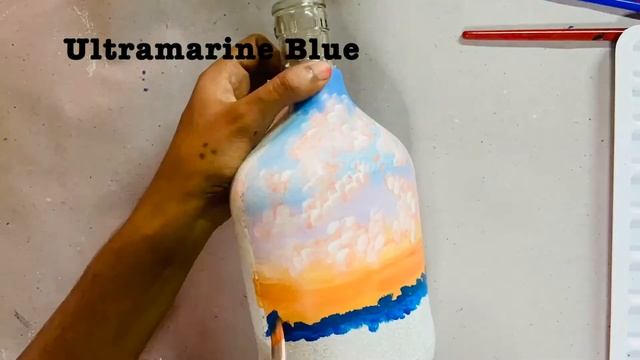 How to paint Scenery on a Bottle| Beginners DIY Bottle Craft | Bottle Painting | Easy Bottle Art смотреть онлайн