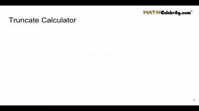 Truncate Numbers Calculator смотреть онлайн