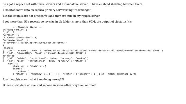 MongoDb Sharding between replica and standalone server смотреть онлайн