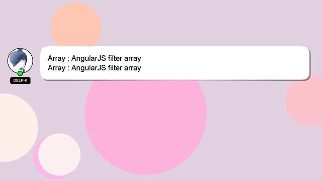 Array : AngularJS filter array смотреть онлайн